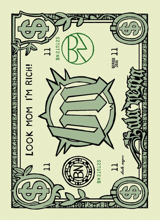 Reverso de las tarjetas coleccionables Look Mom Im Rich