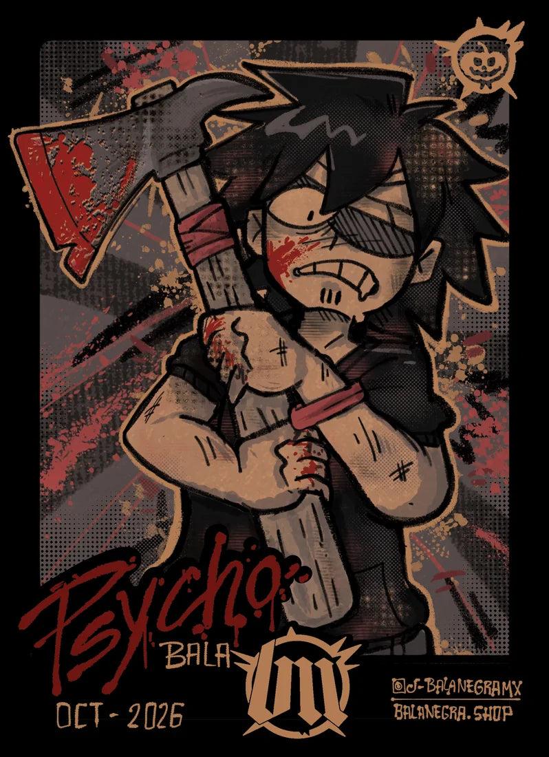 Tarjeta coleccionable Psycho Bala, frente